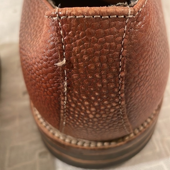 JP/David Chocolate Cap Semi Point Toe Cognac Pebble Leather Structured Lace Up main image 8